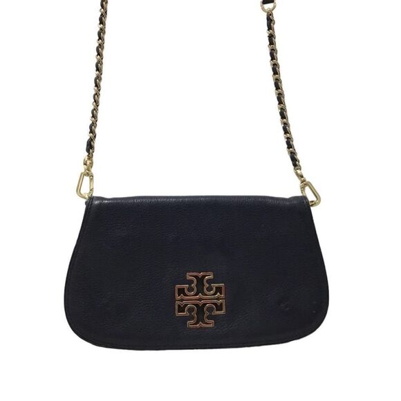 Tory Burch Blue Britten Pebble Leather Crossbody/Clutch Bag - Picture 4 of 13